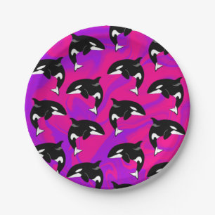 Assiettes En Carton Baleine tueuse Orca personnalisable