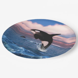 Assiettes En Carton Baleines Tueuses Dans L'Océan Arctique
