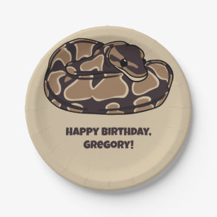 Assiettes En Carton Ball Python Snake, Brown et Tan Personnalisé