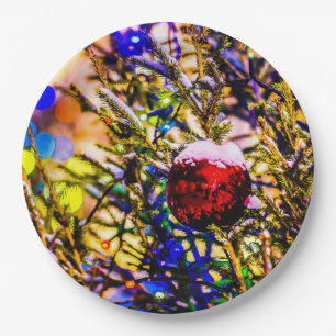 Assiettes En Carton Ball rouge Noël