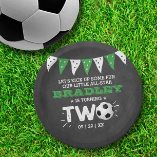 Assiettes En Carton Balle de soccer étoile 2e anniversaire