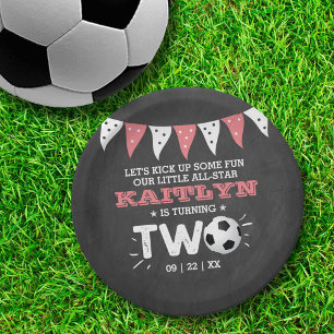 Assiettes En Carton Balle de soccer étoile 2e anniversaire