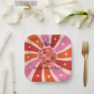 Assiettes En Carton Balle disco rétro personnalisée pour enterrement d