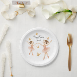 Assiettes En Carton Ballerina Anniversaire Plaque papier de fête - Pin