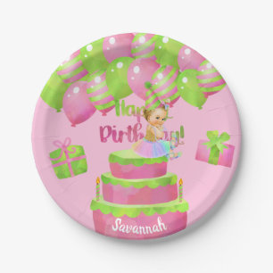Assiettes En Carton Ballerina bébé Plaque de papier d'anniversaire