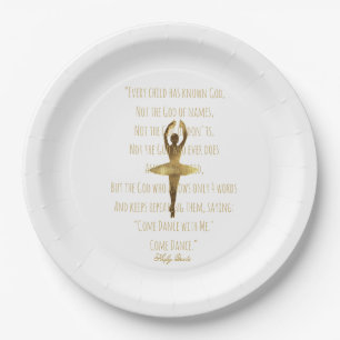 Assiettes En Carton Ballerina Citation Ballet Danseuse Pirouette Danse
