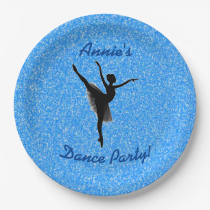Assiettes En Carton Ballerina Danse Bleu Étincelle