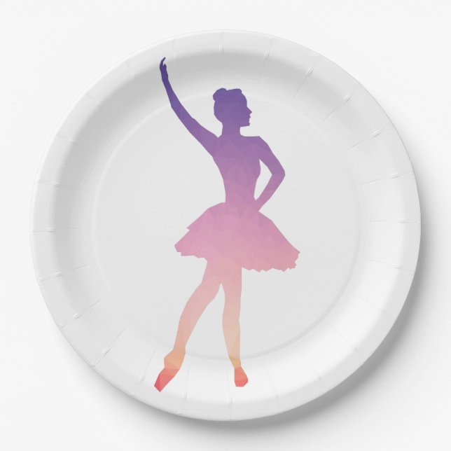 Assiettes En Carton Ballerina de nom personnalisé moderne (Devant)