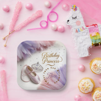 Assiettes En Carton Ballerina Princess Party - Twirl en magie!
