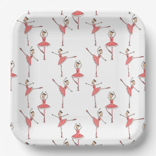Assiettes En Carton Ballerine Ballet Danseuse Personnalisée