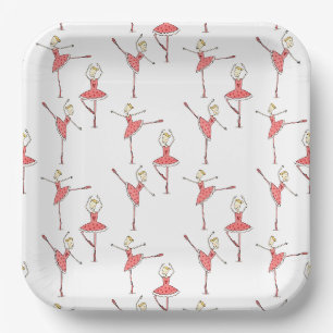 Assiettes En Carton Ballerine Ballet Danseuse Personnalisée