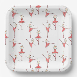 Assiettes En Carton Ballerine Ballet Danseuse Personnalisée