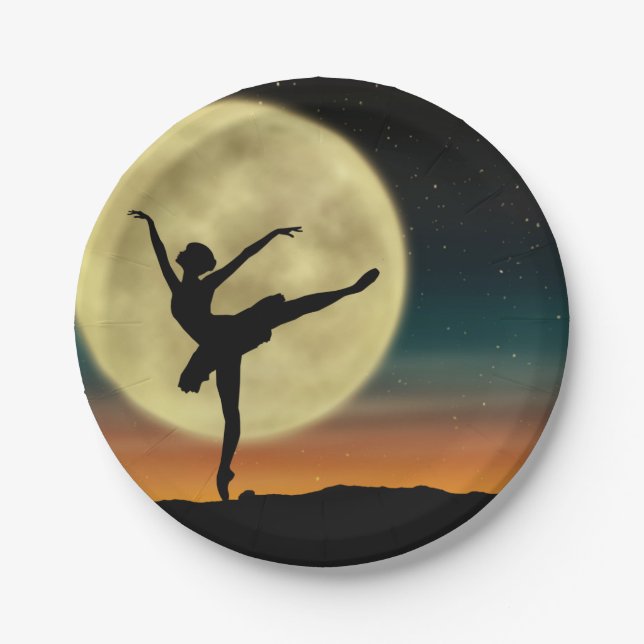 Assiettes En Carton Ballet Lune (Devant)