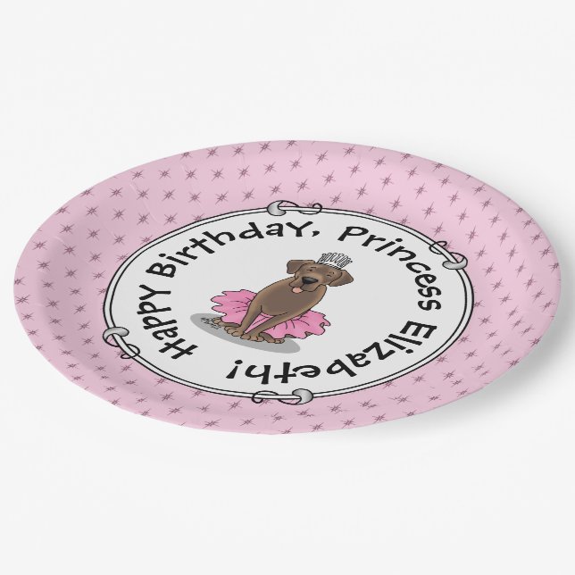 Assiettes En Carton Ballet Princess Chocolat Lab Labrador Retriever (Angle)