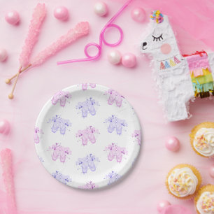 Assiettes En Carton Ballet rose et violet Anniversaire Pointe Chaussur
