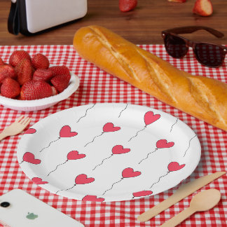 Assiettes En Carton Ballons cardiaques