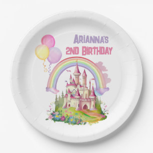 Assiettes En Carton Ballons Château Fantaisiste 2e Anniversaire