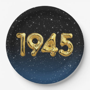 Assiettes En Carton Ballons D'Anniversaire 1945 En Étoiles