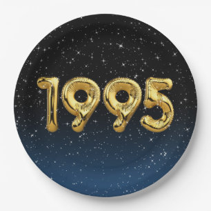 Assiettes En Carton Ballons D'Anniversaire 1995 En Étoiles
