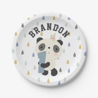 Assiettes En Carton Ballons d'Anniversaire de Panda Cute