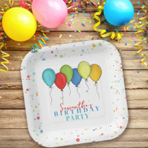 Ballons d'aquarelle de fête d'anniversaire mignons