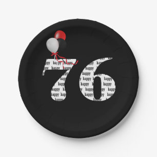 Assiettes En Carton Ballons de fête du 76e anniversaire