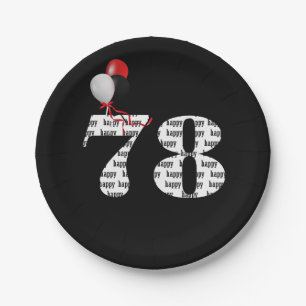 Assiettes En Carton Ballons de fête du 78e anniversaire