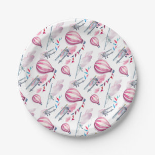 Assiettes En Carton Ballons et biplans