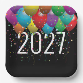 Assiettes En Carton Balloons pour le Nouvel An 2027