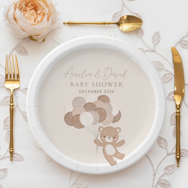 Assiettes En Carton Ballotte d'attente de l'ours en peluche de Boho (Créateur téléchargé)