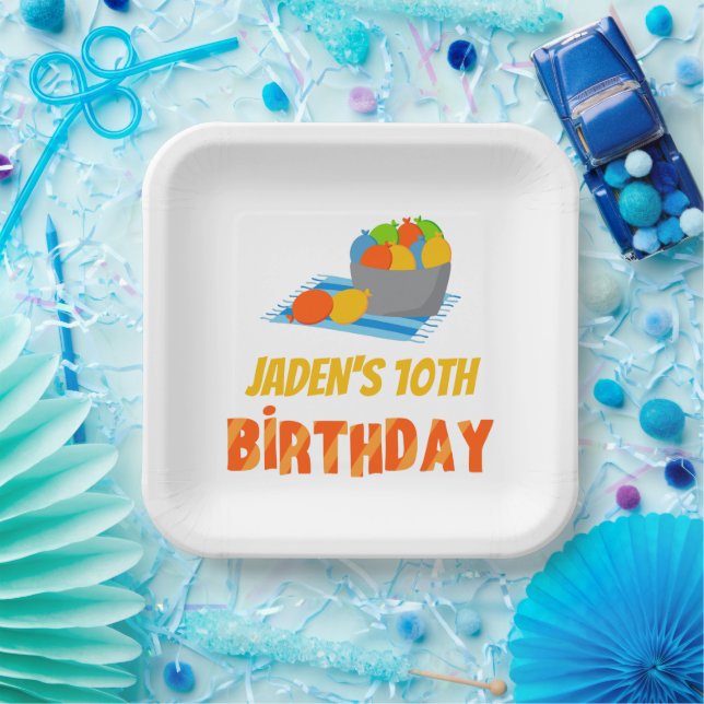 Assiettes En Carton Ballotte d'eau fête des enfants Anniversaire d'été (Fête)