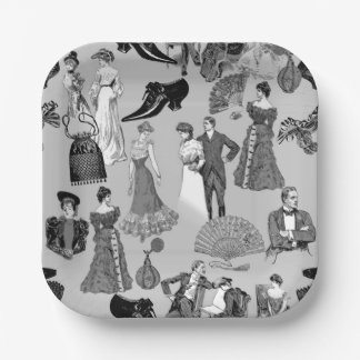 Assiettes En Carton ballroom victorian era fashion toile black white
