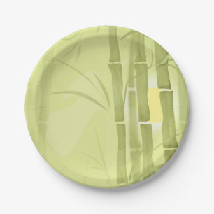 Assiettes En Carton Bamboo vert