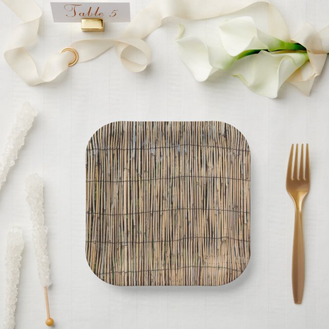 Assiettes En Carton Bambou (Mariage)