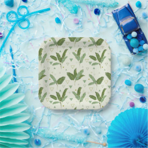 Assiettes En Carton Banana Leaf With Triangles