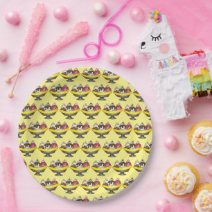 Assiettes En Carton Banana Split Glace Sundae Scoop Shop Dessert
