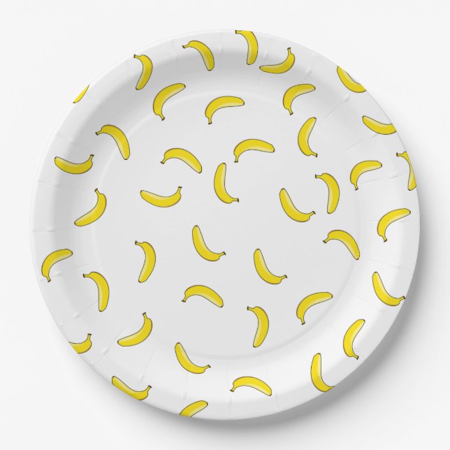 Assiettes En Carton Banane blanche (Devant)