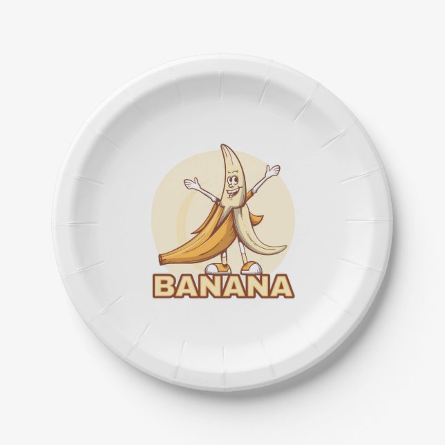 Assiettes En Carton Banane drôle (Devant)