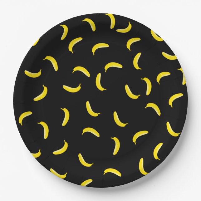 Assiettes En Carton Banane noire (Devant)