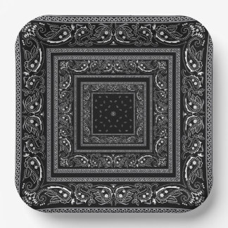 Assiettes En Carton Bandanarama noir