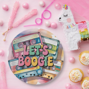 Assiettes En Carton Bande Cassette Rétro Faisons la Boogie Fête d'Anni
