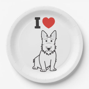 Assiettes En Carton Bande dessinée de chien de Terrier d'écossais