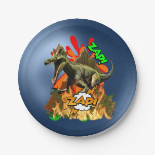 Assiettes En Carton Bande dessinée de Dinosaur volcan zap animal préhi