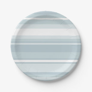 Assiettes En Carton Bandes bleu glace