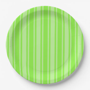 Assiettes En Carton Bandes de bonbons vert citron