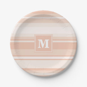 Assiettes En Carton Bandes de pêche monogramme