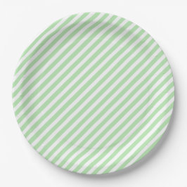 Assiettes En Carton Bandes diagonales vertes