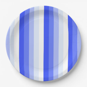 Assiettes En Carton Bandes d'ombre bleu royal