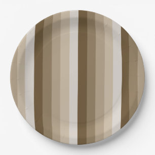 Assiettes En Carton Bandes d'ombre Brown