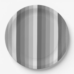 Assiettes En Carton Bandes d'ombre grises
